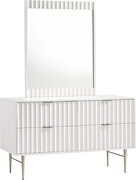White stylish dresser w/ silver handles and legs by Meridian additional picture 5