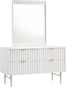 White stylish dresser w/ silver handles and legs additional photo 5 of 10