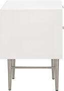 White stylish nightstand w/ silver handles and legs by Meridian additional picture 5