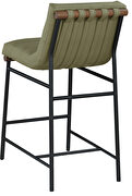 Contemporary bar stool in olive vegan leather by Meridian additional picture 11