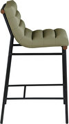 Contemporary bar stool in olive vegan leather by Meridian additional picture 6