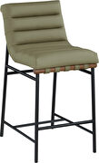 Contemporary bar stool in olive vegan leather by Meridian additional picture 8