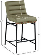 Contemporary bar stool in olive vegan leather by Meridian additional picture 9