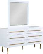 White contemporary style dresser w/ gold handles by Meridian additional picture 7