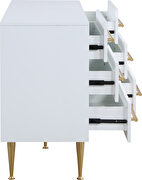 White contemporary style dresser w/ gold handles by Meridian additional picture 9