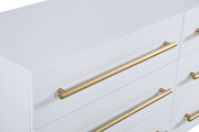 White contemporary style dresser w/ gold handles by Meridian additional picture 10