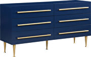 Navy blue contemporary style dresser w/ gold handles by Meridian additional picture 2