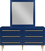 Navy blue contemporary style dresser w/ gold handles by Meridian additional picture 4