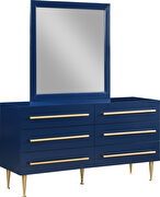 Navy blue contemporary style dresser w/ gold handles by Meridian additional picture 5