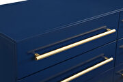 Navy blue contemporary style dresser w/ gold handles by Meridian additional picture 9