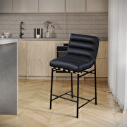 Black vegan leather bar / counter stool additional photo 4 of 7