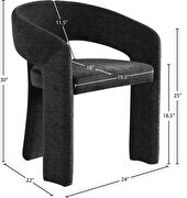 Contemporary soft black plush fabric dining chair by Meridian additional picture 10