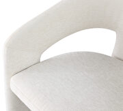 Contemporary soft cream plush fabric dining chair additional photo 3 of 7