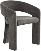Contemporary soft gray plush fabric dining chair by Meridian additional picture 7