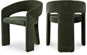 Contemporary soft green plush fabric dining chair by Meridian additional picture 8