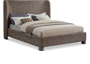 Linen textured brown fabric platform full bed by Meridian additional picture 7