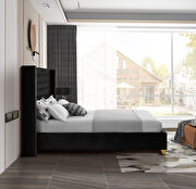 Modern gold legs / nailheads black velvet bed by Meridian additional picture 5
