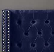 Modern gold legs / nailheads navy velvet bed by Meridian additional picture 5