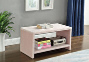 Elegant channel tufted radial design velvet king bed in pink additional photo 5 of 5