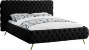 Black tufted uplholstered contemporary bed by Meridian additional picture 2