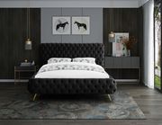 Black tufted uplholstered contemporary bed by Meridian additional picture 4