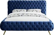 Navy tufted uplholstered contemporary bed by Meridian additional picture 3