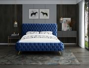 Navy tufted uplholstered contemporary bed by Meridian additional picture 4