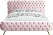 Pink tufted uplholstered contemporary bed by Meridian additional picture 3