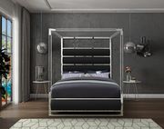 Faux leather / chrome platform canopy bed by Meridian additional picture 4