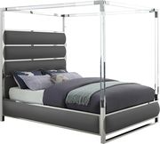 Faux leather / chrome platform canopy bed by Meridian additional picture 2