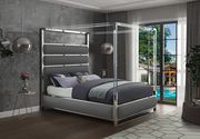 Faux leather / chrome platform canopy bed by Meridian additional picture 3