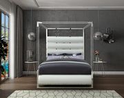 Faux leather / chrome platform canopy bed by Meridian additional picture 4