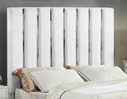 White velvet bed w/ vertical slice style headboard by Meridian additional picture 2