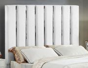 White velvet bed w/ vertical slice style headboard additional photo 2 of 4