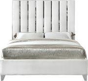 White velvet bed w/ vertical slice style headboard by Meridian additional picture 5