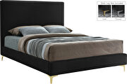 Velvet fabric casual design stand-alone full bed by Meridian additional picture 2