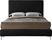 Velvet fabric casual design stand-alone king bed by Meridian additional picture 4