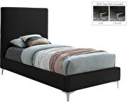 Velvet fabric casual design stand-alone twin bed by Meridian additional picture 6