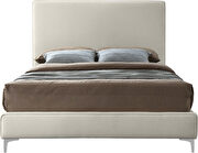 Velvet fabric casual design stand-alone king bed by Meridian additional picture 3