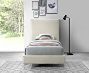 Velvet fabric casual design stand-alone twin bed by Meridian additional picture 3