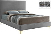 Velvet fabric casual design stand-alone bed by Meridian additional picture 2