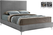 Velvet fabric casual design stand-alone full bed by Meridian additional picture 3