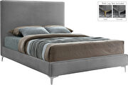 Velvet fabric casual design stand-alone full bed additional photo 3 of 6