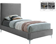 Velvet fabric casual design stand-alone twin bed by Meridian additional picture 2