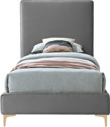 Velvet fabric casual design stand-alone twin bed by Meridian additional picture 4