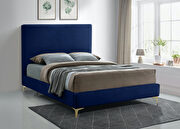 Velvet fabric casual design stand-alone king bed additional photo 3 of 7