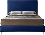 Velvet fabric casual design stand-alone king bed by Meridian additional picture 5