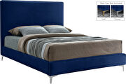 Velvet fabric casual design stand-alone king bed by Meridian additional picture 6