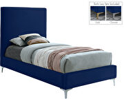 Velvet fabric casual design stand-alone twin bed by Meridian additional picture 8