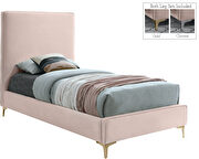 Velvet fabric casual design stand-alone twin bed by Meridian additional picture 7
